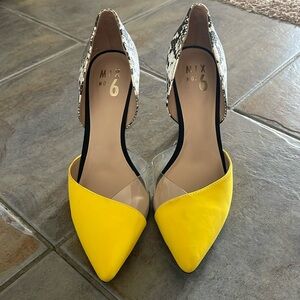 Mix No. 6 Hilani Pump in Yellow and Snake Skin